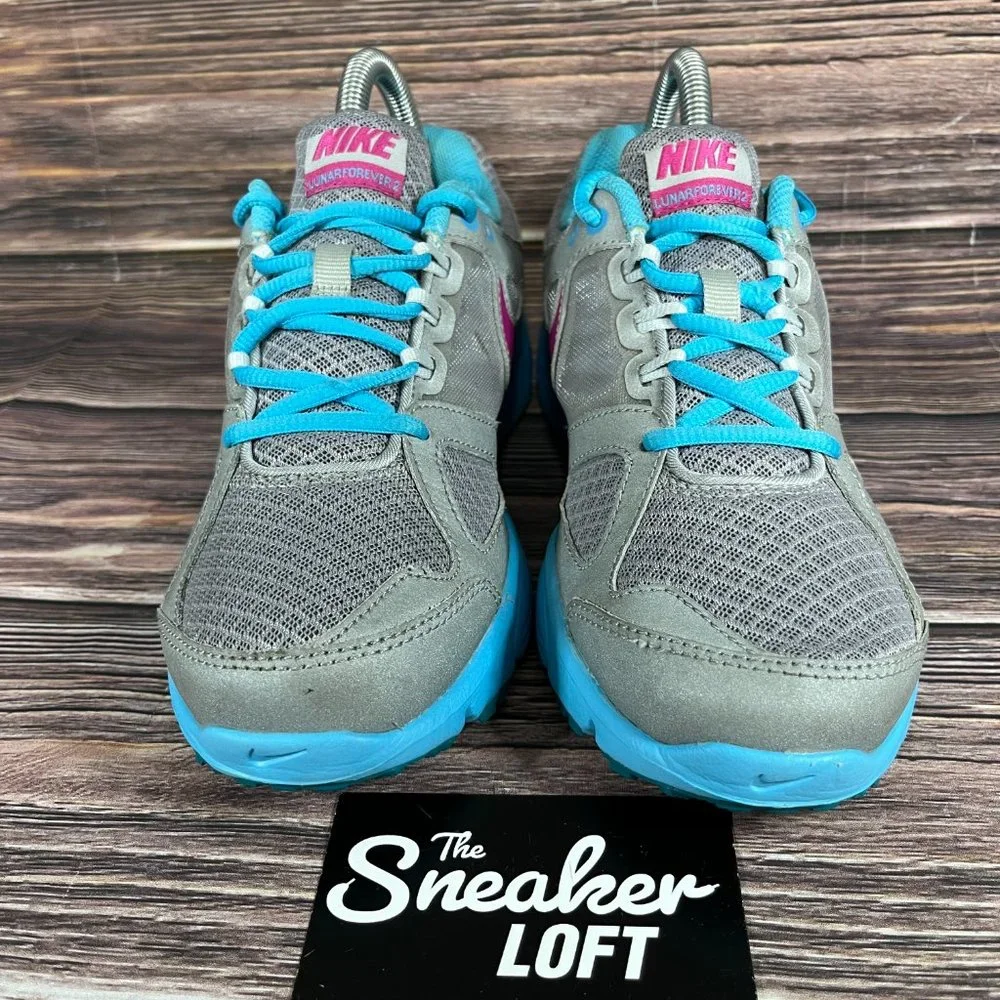 Nike Lunar Forever 2 Women's Silver Blue Athletic Shoes‎